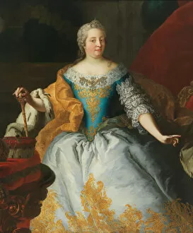 Empress Maria Theresia Gallery: Portrait of Empress Maria Theresia, Queen of Hungary and Bohemia, with the Bohemian crown