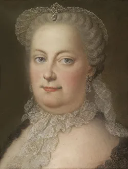 Pastel On Bristol Board Prints: Portrait of Empress Maria Theresia of Austria (1717-1780)