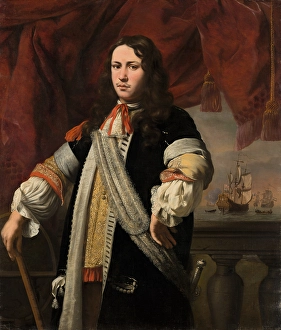 Vice Admiral Prints: Portrait of Engel de Ruyter (1649-1683), c1670s. Creator: Ferdinand Bol