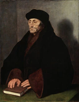Smiling Collection: Portrait of Erasmus of Rotterdam, (1466 / 69-1536), 1523. Artist: Hans Holbein the Younger