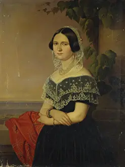 1840s Prints: Portrait of ES Zhadimerovskaya, 1846. Creator: Johann Jakob Dorner