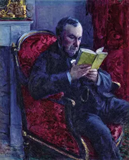 Caillebotte Prints: Portrait of Eugene Daufresne reading, 1878. Creator: Caillebotte, Gustave (1848-1894)