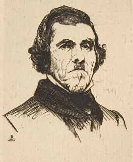 Painter Gallery: Portrait of Eugène Delacroix, 1863. Creator: Felix Bracquemond