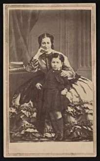 Portrait of Euge´nie de Montijo (1826-1920) and Son, Circa 1860s. Creator: E