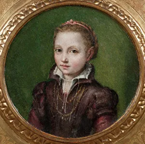 Cremonese School Prints: Portrait of Europa Anguissola, c1556-1558. Creator: Anguissola, Lucia (1536/38-c. 1565)