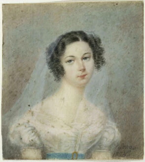 Pastel On Paper Gallery: Portrait of Ewelina Hanska, née Rzewuska (1801-1882), 1820s. Creator: Anonymous