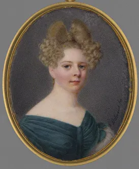 Gouache On Horn Prints: Portrait of Ewelina Ha?ska, nee Rzewuska (1801-1882), 1837