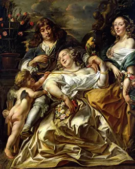 Jakob Jordaens Prints: Portrait of a Family, 1650. Creator: Jacob Jordaens I