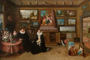 Francken Frans Ii Prints: Portrait of a Family in a Collector's Cabinet, 1628-1629. Creator: Frans Francken II