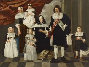 Sinebrychoffin Taidemuseo Prints: Portrait of a Family. Creator: Helt Stockade, Nicolaes de (1614-1669)
