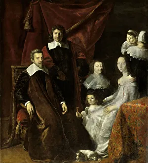 Champaigne Prints: Portrait of the Family of Habert de Montmor, Mid of 17th cen