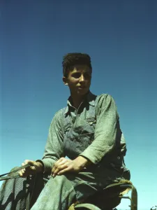 Portrait of a farm boy, between 1941 and 1945. Creator: Unknown