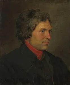 Forehead Prints: Portrait of the Farmer Torstein Ringheim from Voss, 1855. Creator: Adolph Tidemand