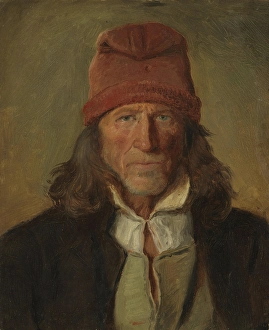 Folk Life Prints: Portrait of a Farmer from Vossevangen, probably 1855. Creator: Adolph Tidemand
