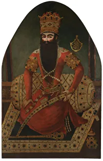 Portrait of Fath Ali Shah (1797-1834). Artist: Baba, Mirza (active c. 1795-c. 1830)