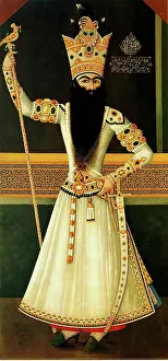 Staff Prints: Portrait of Fath Ali Shah Standing, 1809
