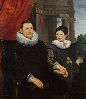 Vos Cornelis De Prints: Portrait of a Father and Son, 1626. Creator: Cornelis de Vos