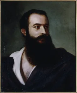 Canvasmaterial Prints: Portrait of Felice Orsini (1819-1858), terrorist, c1858. Creator: Louis Buchheister
