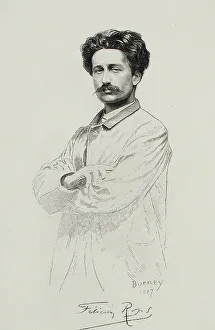 Rops Felicien Prints: Portrait of Félicien Rops, 1887. Creators: Félicien Rops, Eugène Burney