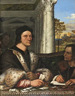 High Renaissance Prints: Portrait of Ferry Carondelet with his Secretaries, 1510. Creator: Sebastiano del Piombo