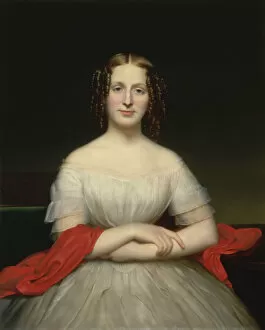 Ringlets Collection: Portrait of Fidelia Marshall, ca. 1840. Creator: Charles Cromwell Ingham