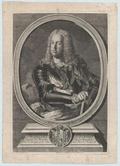 Holy Roman Emperor Gallery: Portrait of Francois I, ca. 1745. Creator: Gilles Jacques Petit