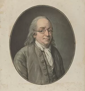 Carle Collection: Portrait of Franklin, after Vanloo, ca. 1795. Creator: Pierre Michel Alix