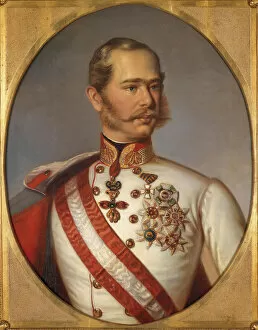 Franz Joseph I Of Austria Gallery: Portrait of Franz Joseph I of Austria, ca 1855. Artist: Anonymous