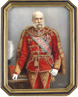 Franz Joseph I Of Austria Gallery: Portrait of Franz Joseph I of Austria in Hungarian Uniform. Artist: Osko, Lajos (1865-1922)