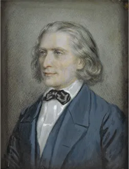 Franz Liszt Prints: Portrait of Franz Liszt (1811-1886), 1856. Artist: Kriehuber, Josef (1800-1876)