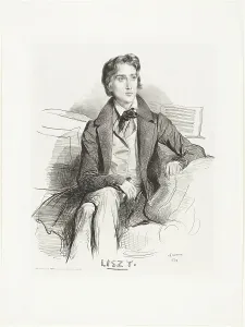 Franz Liszt Prints: Portrait of Franz Liszt, published August 1832. Creator: Achille Deveria