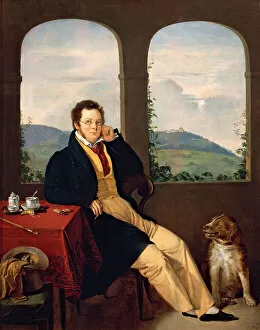 Budapest Collection: Portrait of Franz Schubert (1797-1828), 1827. Creator: Melegh, Gabor (1801-1835)
