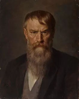 Oil On Cardboard Gallery: Portrait of Franz von Lenbach (1836-1904), 1907. Creator: Defregger, Franz