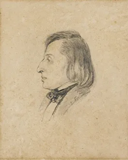 Portrait of Frederic Chopin. Artist: Viardot-Garcia, Pauline (1821-1910)