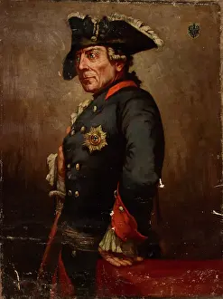 Hohenzollern Prints: Portrait of Frederick the Great (1712-1786), second half of 19th century. Creator: Unknown