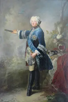Hohenzollern Prints: Portrait of Frederick II, King of Prussia, 1743. Creator: Antoine Pesne
