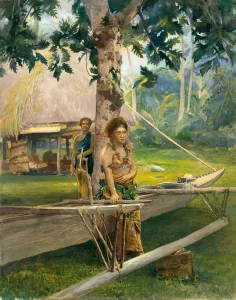 Samoa Prints: Portrait of Fse, the Taupo, or Official Virgin