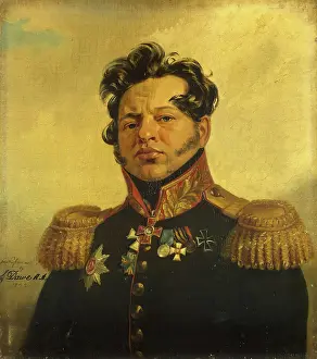 Curly Hair Prints: Portrait of Fyodor N. Posnikov (1784-1841), 1823. Creator: George Dawe
