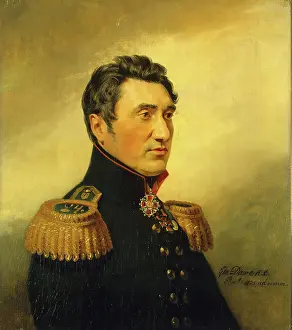 Braid Prints: Portrait of Fyodor V. Sazonov (1780- after 1839) (2nd), 1825. Creator: George Dawe