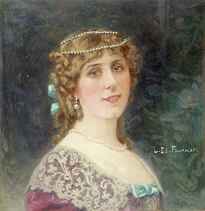 Wood Material Prints: Portrait de Gabrielle Robinne, sociétaire de la Comédie-Française