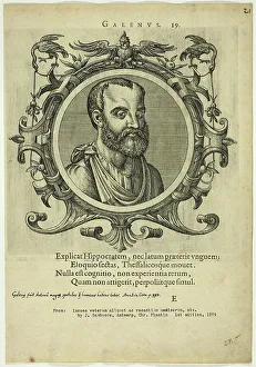 Zsamboky Janos Prints: Portrait of Galenus, published 1574. Creators: Unknown, Johannes Sambucus