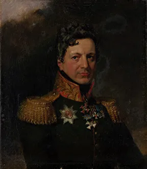 Davydov Prints: Portrait of General Pyotr Lvovich Davydov (1781-1842). Creator: Dawe, George (1781-1829)