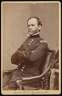 Cabinet Card Gallery: Portrait of General William Tecumseh Sherman (1820-1891), Before 1891. Creator: Unknown
