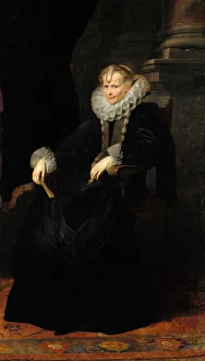 Van 1599 1641 Prints: Portrait of a Genovese Lady, c. 1621. Artist: Dyck, Sir Anthonis, van (1599-1641)