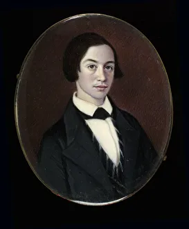 Painting Miniature Prints: Portrait of a Gentleman, 1847. Creator: Moses B Russell