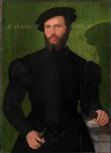 Portrait of a Gentleman aged 27, 1545. Creators: Master of the 1540s, Georg Pencz
