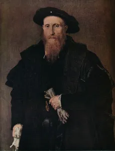 Lotto Prints: Portrait of a gentleman with gloves, c1543. Artist: Lorenzo Lotto