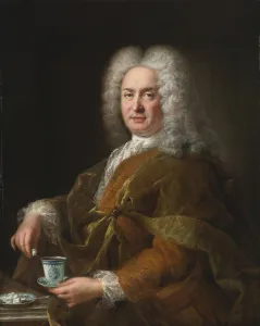 Portrait of a gentleman holding a cup of chocolate. Artist: Belle, Alexis Simon (1674-1734) Portrait of a gentleman holding a cup of chocolate. Artist: Belle, Alexis Simon (1674-1734)