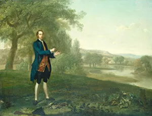 Catching Gallery: Portrait of a Gentleman Netting Partridges, 1756. Creator: Arthur Devis