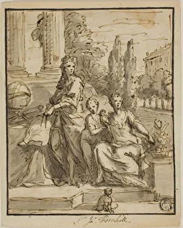 Portrait of a Geographer, Wife, and Child, n. d. Creator: Sir James Thornhill